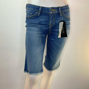 GUESS Los Angeles Women's Brittney Denim Long Bermuda Shorts - Size 25 - NWT $69